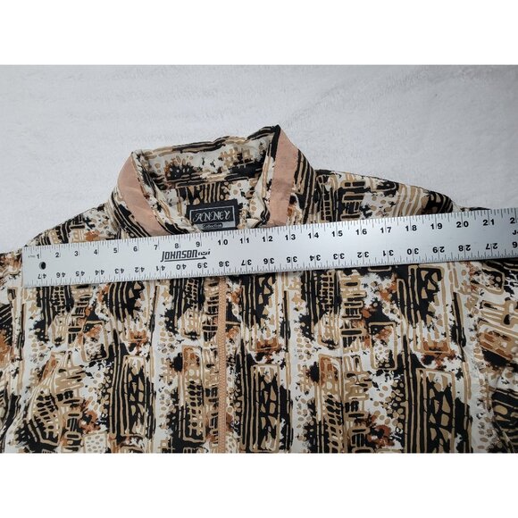 Vintage Anney Collection Womens Abstract Print Silk Bomber Jacket 1X Lightweight - Picture 6 of 10